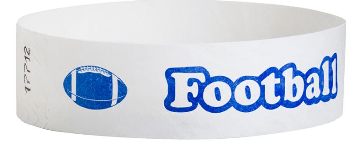 Tyvek 3/4" Football Wristband - Box of 250 main image